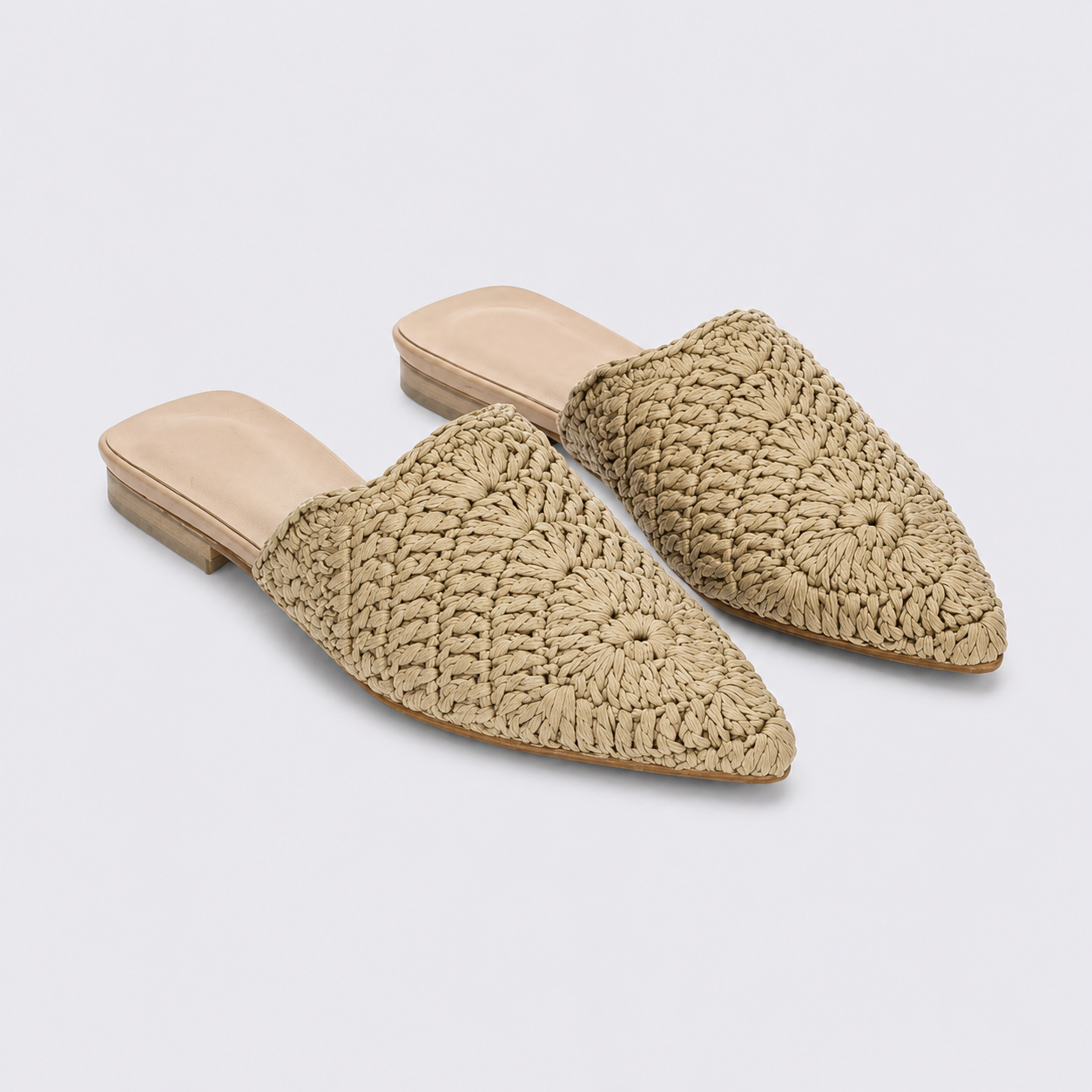 Sandalias planas de ganchillo estilo boho