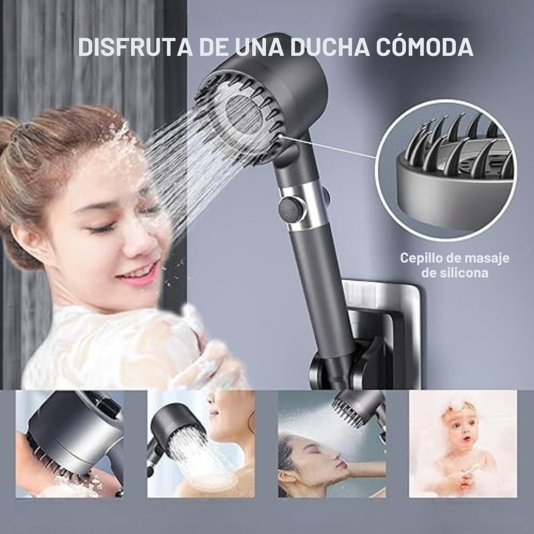 Cabezal para Ducha de alta presión con masaje y triple ajuste de flujo®