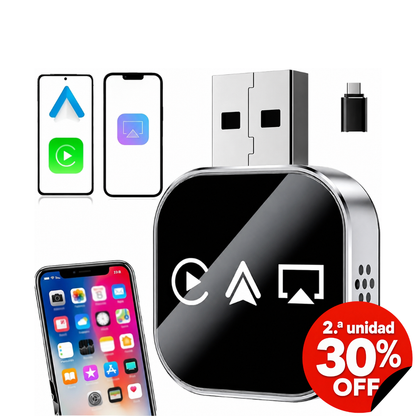 Adaptador Inalámbrico 4 en 1 para CarPlay y Android Auto®