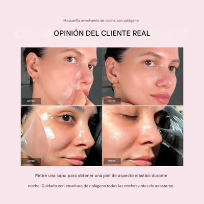 Mascarilla Facial con Envoltura de Colágeno por la Noche